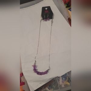 Paparazzi Purple Stone Necklace Set